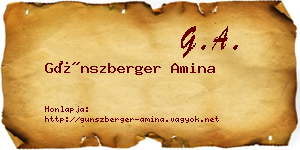 Günszberger Amina névjegykártya